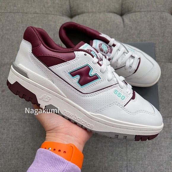 🍁🍂 new balance 550 white maroon classic retro shoes - Picture 2 of 4